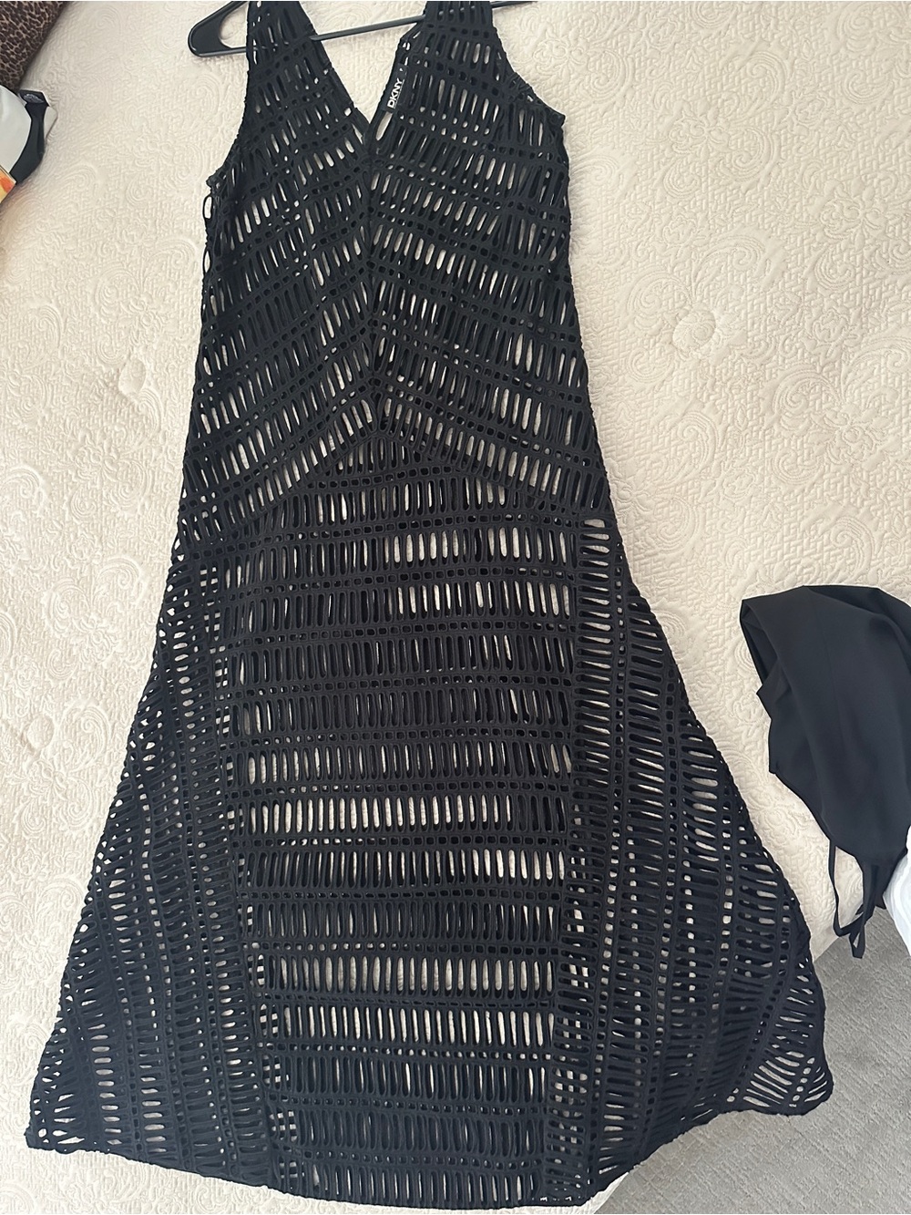 Black Crochet Sleeveless Maxi Dress
